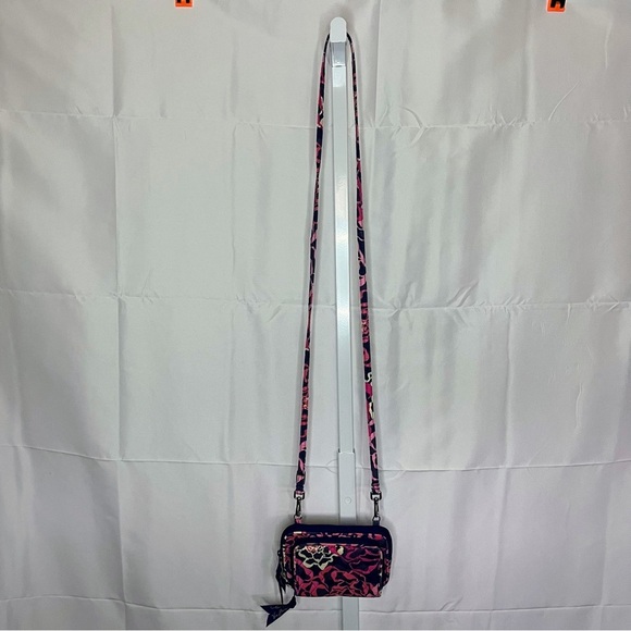 Vera Bradley Wristlet Crossbody Pink Blue small purse Travel wallet Abstract - Picture 2 of 8